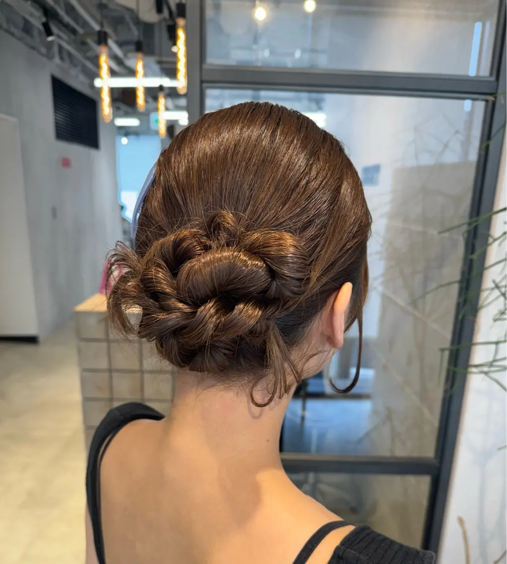 ヘアアレンジ 浴衣 透明感カラー✨艶髪 制作🌱山根あゆみのヘアスタイル