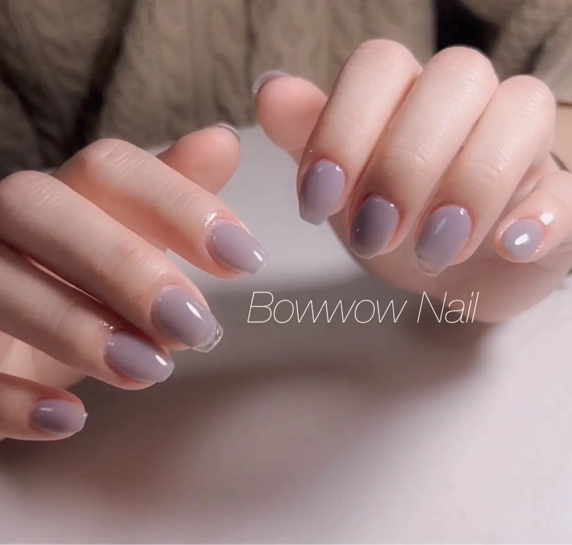 ネイル クリアネイル フレンチネイル ワンカラーネイル ハンドネイル Bow wow Nail さや🧸のネイルデザイン