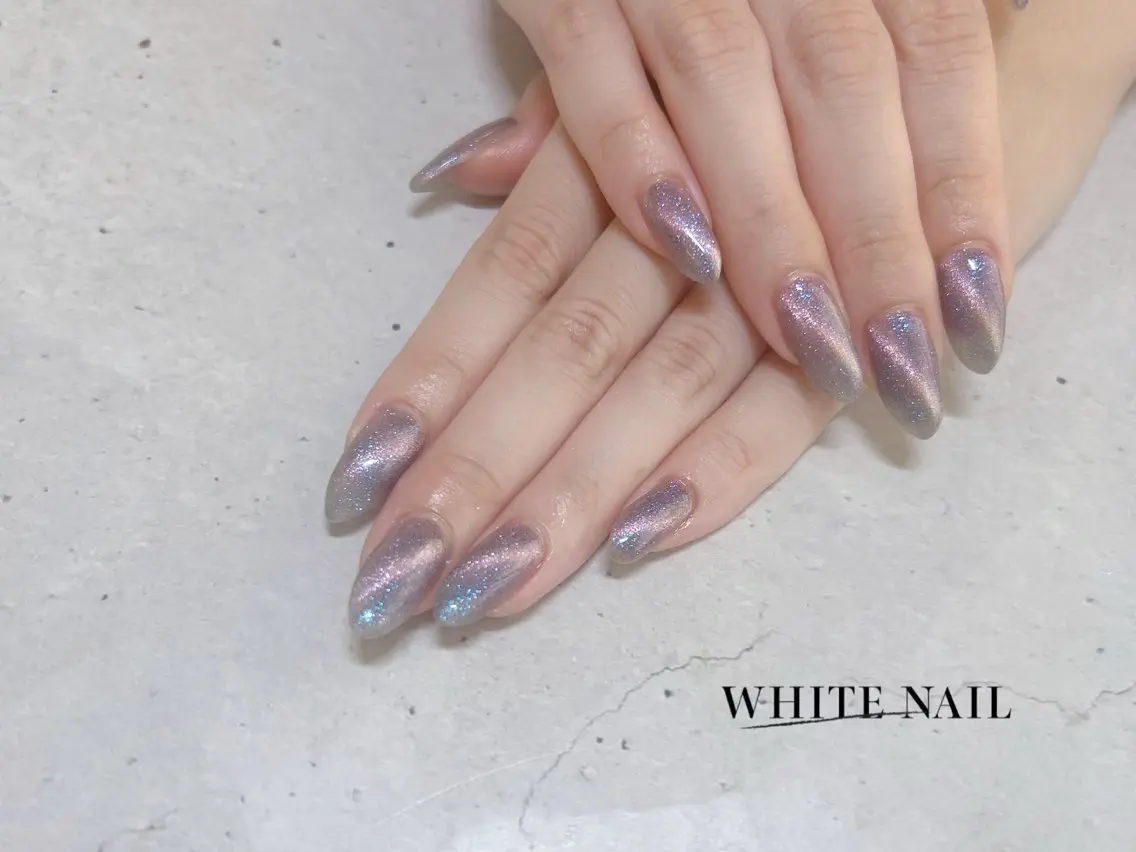 ネイル マグネットネイル ハンドネイル WHITE NAIL ホワイトネイルのネイルデザイン