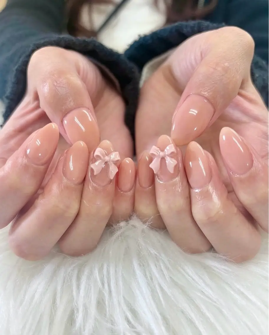 ネイル ピンク リボン ハンドネイル haac nailsのネイルデザイン