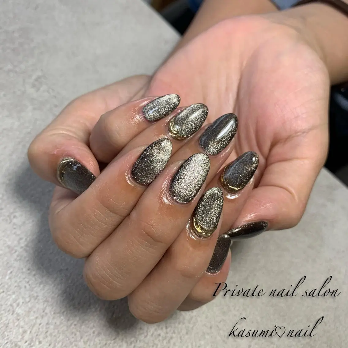 ネイル マグネットネイル ミラーネイル ニュアンスネイル 冬ネイル KASUMI♡ Nailのネイルデザイン