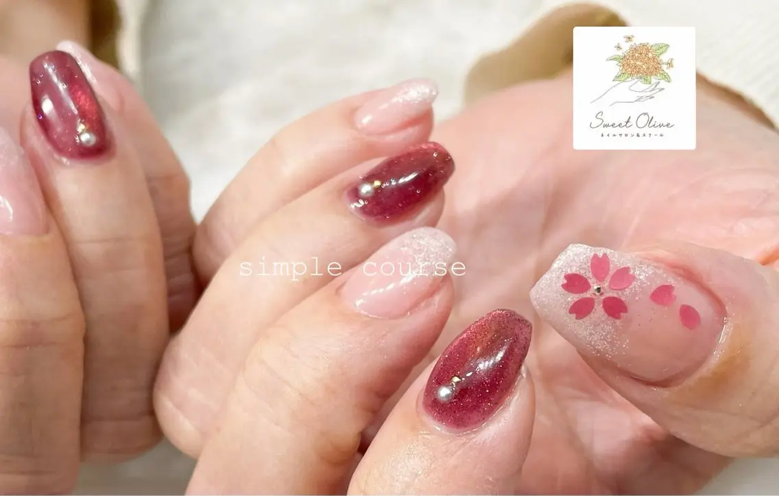 ネイル シンプルネイル ハンドネイル SweetOlive Chinatsuのネイルデザイン