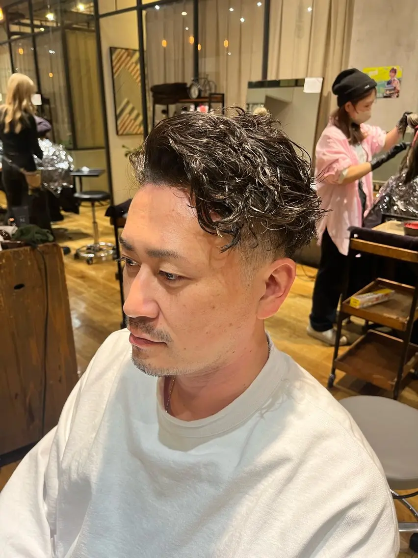 メンズカット+パーマの写真