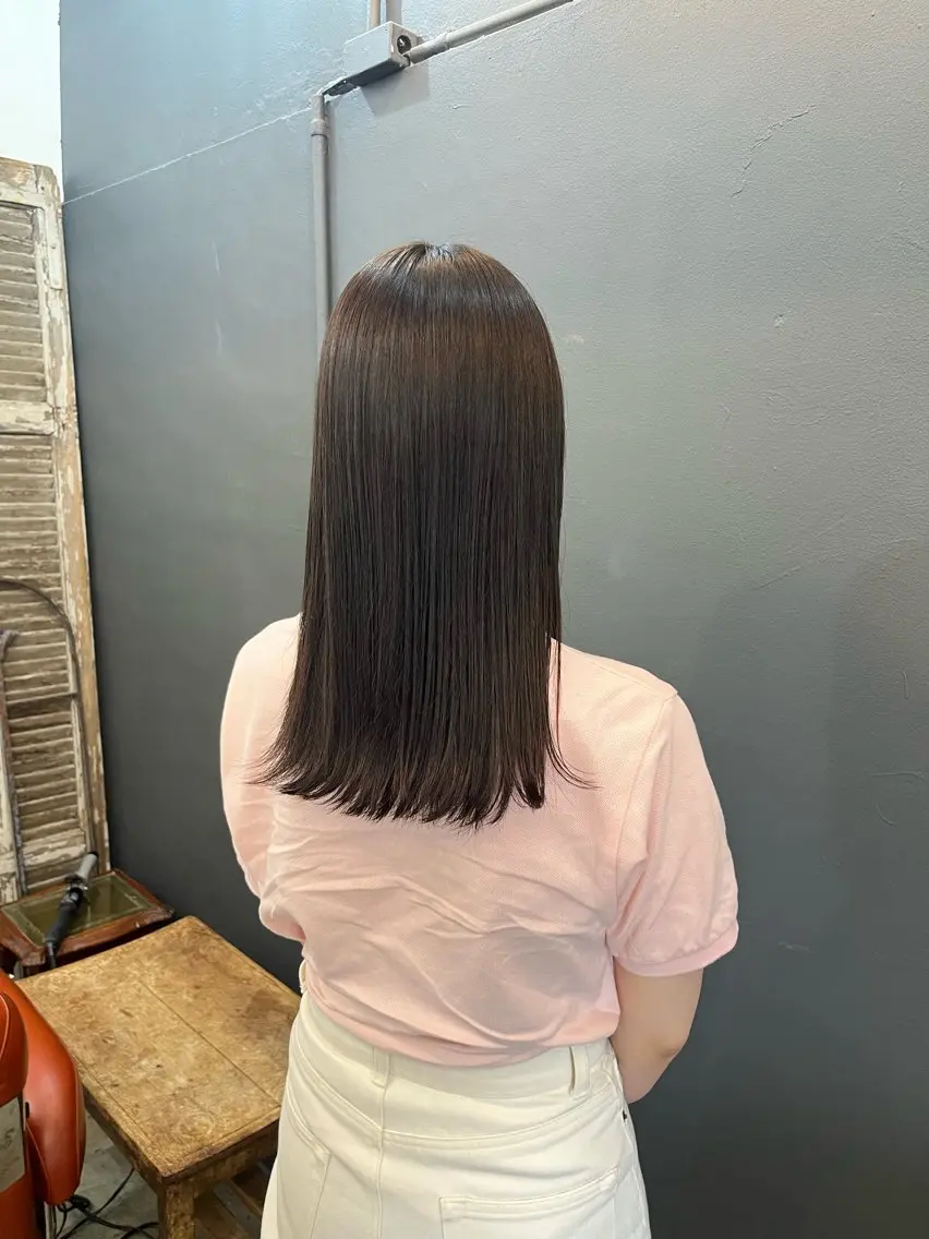 ロング カラー ヘアカラー 暗髪とオリーブ🌿 渡辺拓人のヘアスタイル