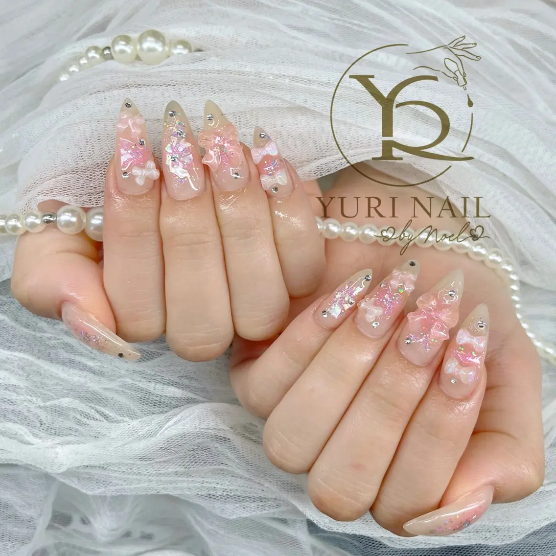 ネイル チークネイル フットネイル フレンチネイル グラデーション キラキラネイル ハンドネイル フットネイル ハンドケア YURI Nail Funabashiのネイルデザイン