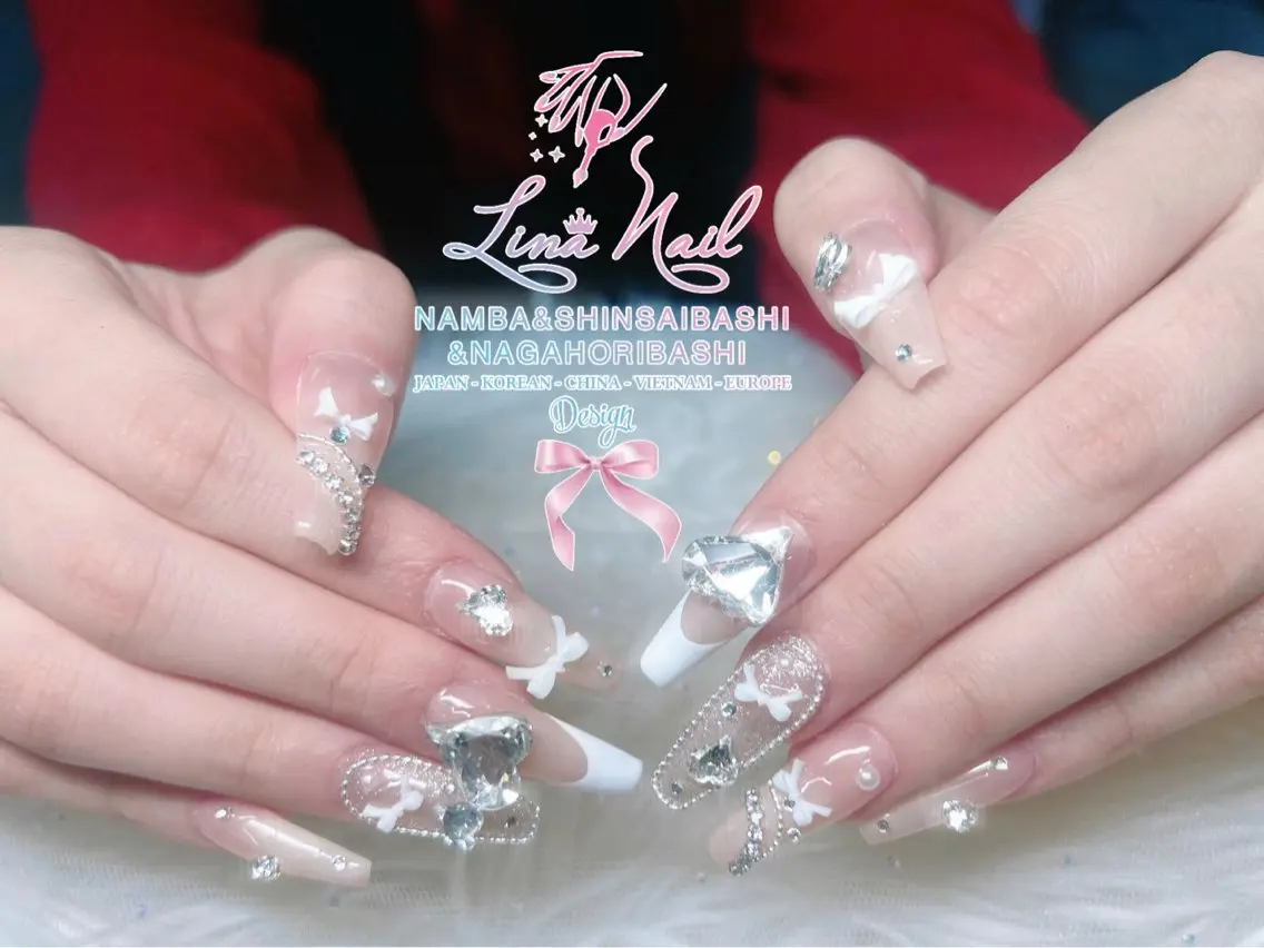 セミロング ハンドネイル Linanail Nambaのマツエク・マツパデザイン