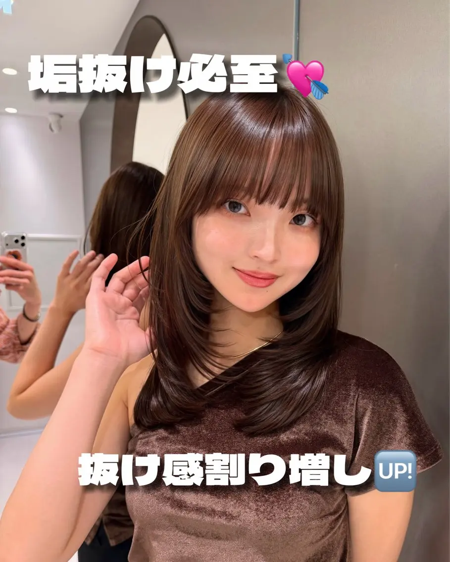 ミディアム 似合わせno.1💎 韓国ヘア特化まなかのヘアスタイル