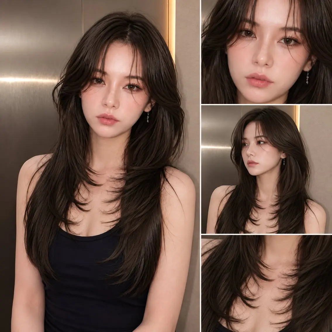 ロング カラー カット ヘアカラー トリートメント 🦋韓国風レイヤー/ 艶髪矯正🦋凛太郎のヘアスタイル