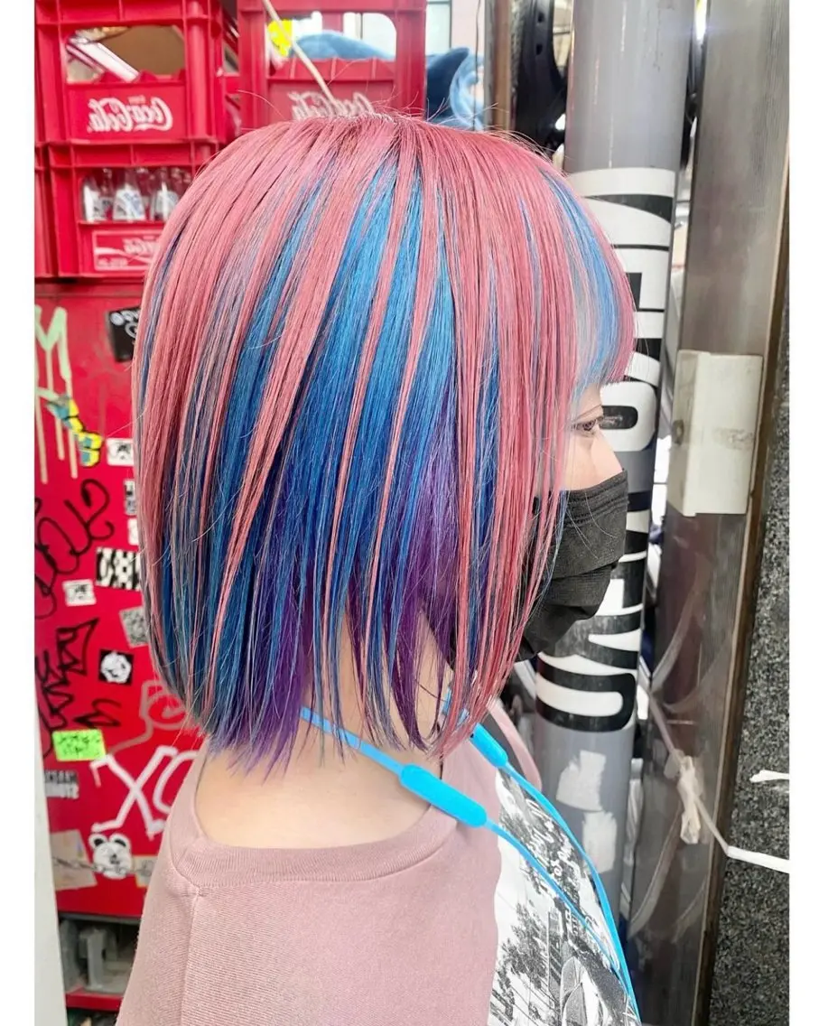 ショート カラー ユニコーンカラー ヘアカラー TSUNO🦖 派手髪/オタク美容師のヘアスタイル