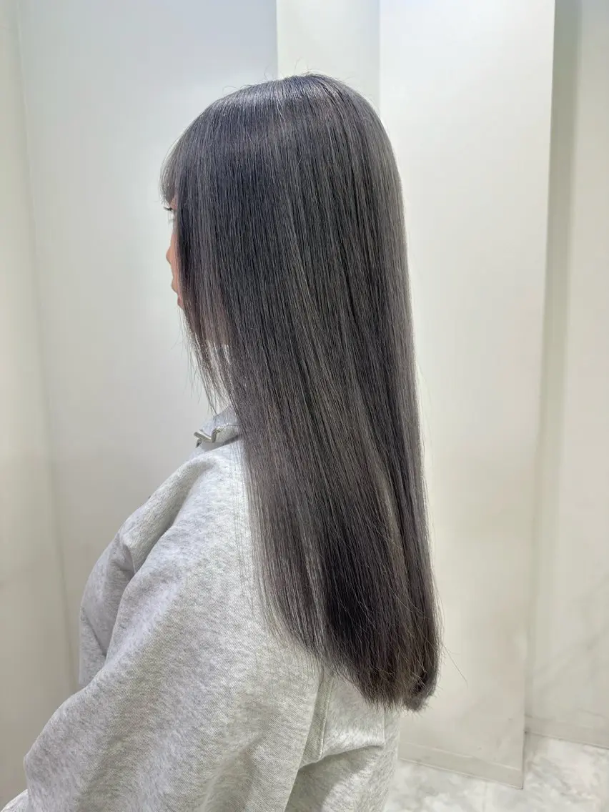 ロング カラー グレージュ シルバー ヘアカラー トリートメント 渋谷/透明感カラー /半個室/こうめいのヘアスタイル