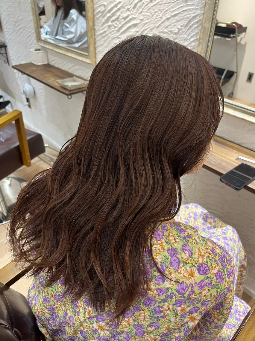 ミディアム カラー ブラウンカラー レッドカラー レッドブラウン カット ヘアカラー トリートメント 🌈透明感カラー🌈 🌟吉田祐介🌟のヘアスタイル