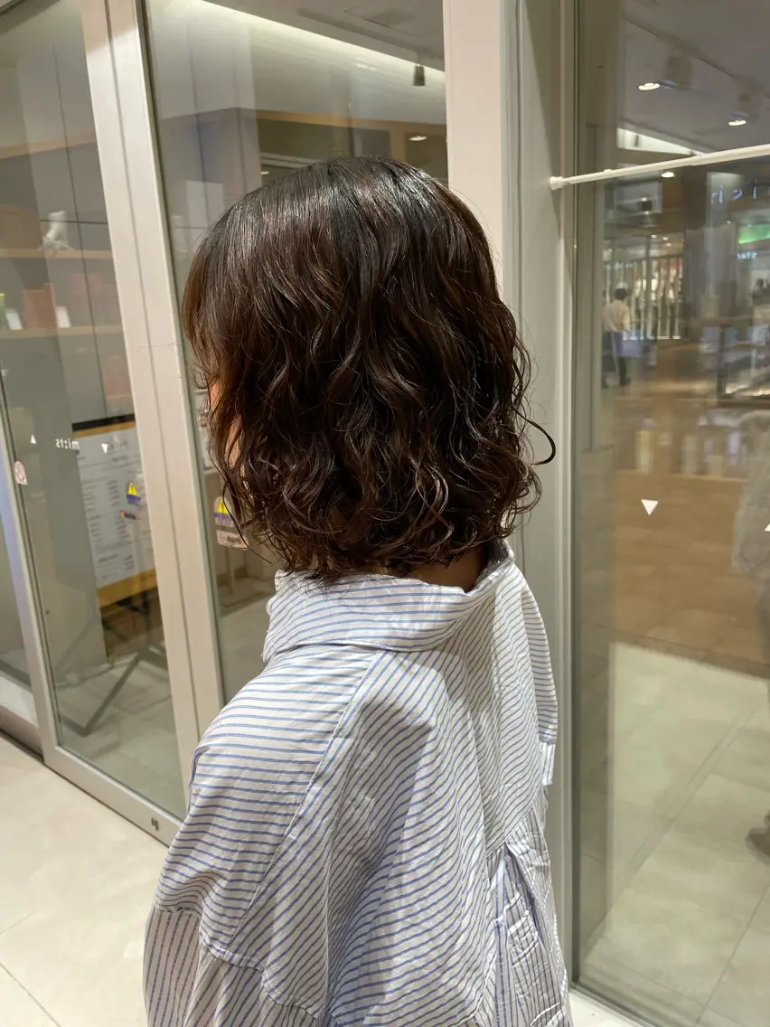 ショート パーマ ボブ ニュアンスパーマ カット パーマ ☁️ボブパーマ/ 咲良🪄のヘアスタイル