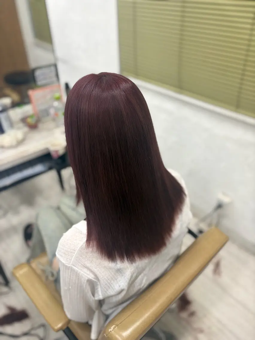 セミロング カラー カット ヘアカラー トリートメント 暖色系カラー/ピンク Ririi🎀のヘアスタイル