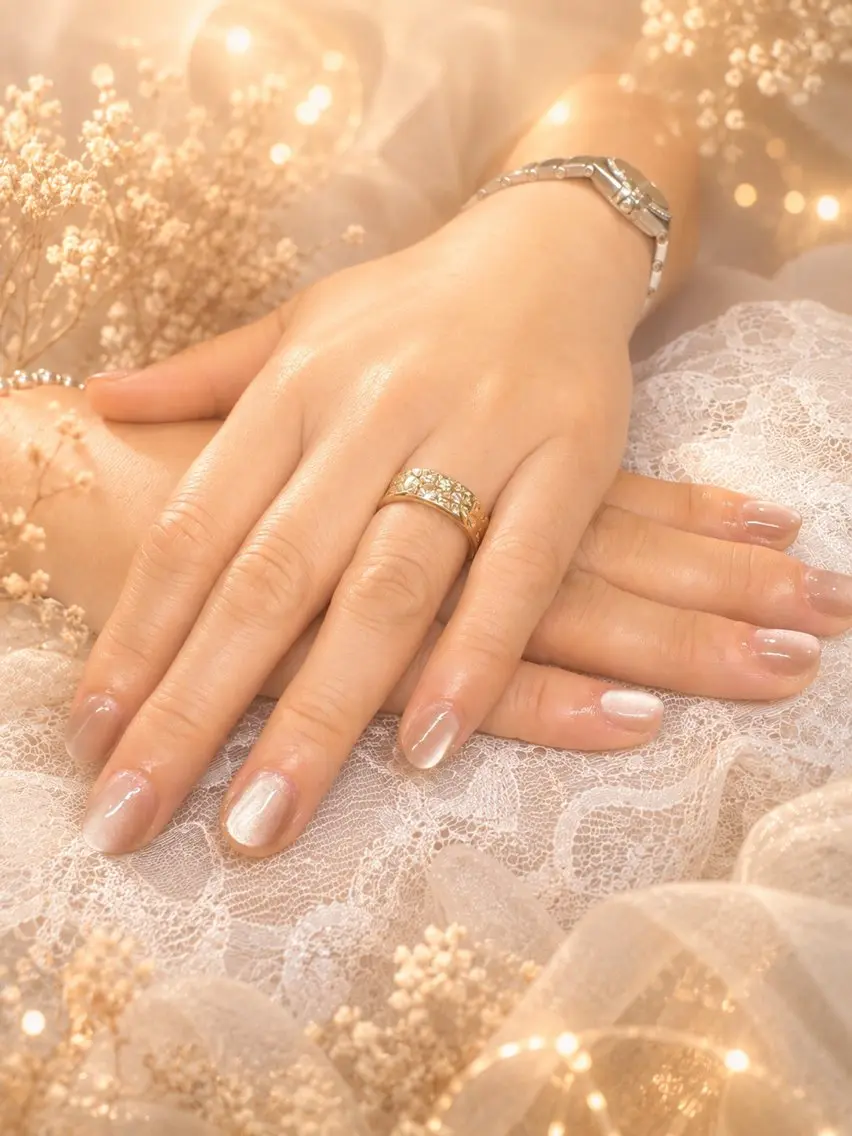 ネイル マグネットネイル マグネットワンカラー ワンカラーネイル ピンク ハンドネイル Naris Nail salonのネイルデザイン