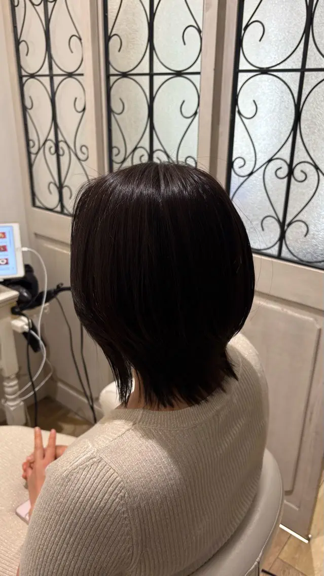 ミディアム カラー カット ヘアカラー 似合わせ 顔周りYUUGAのヘアスタイル