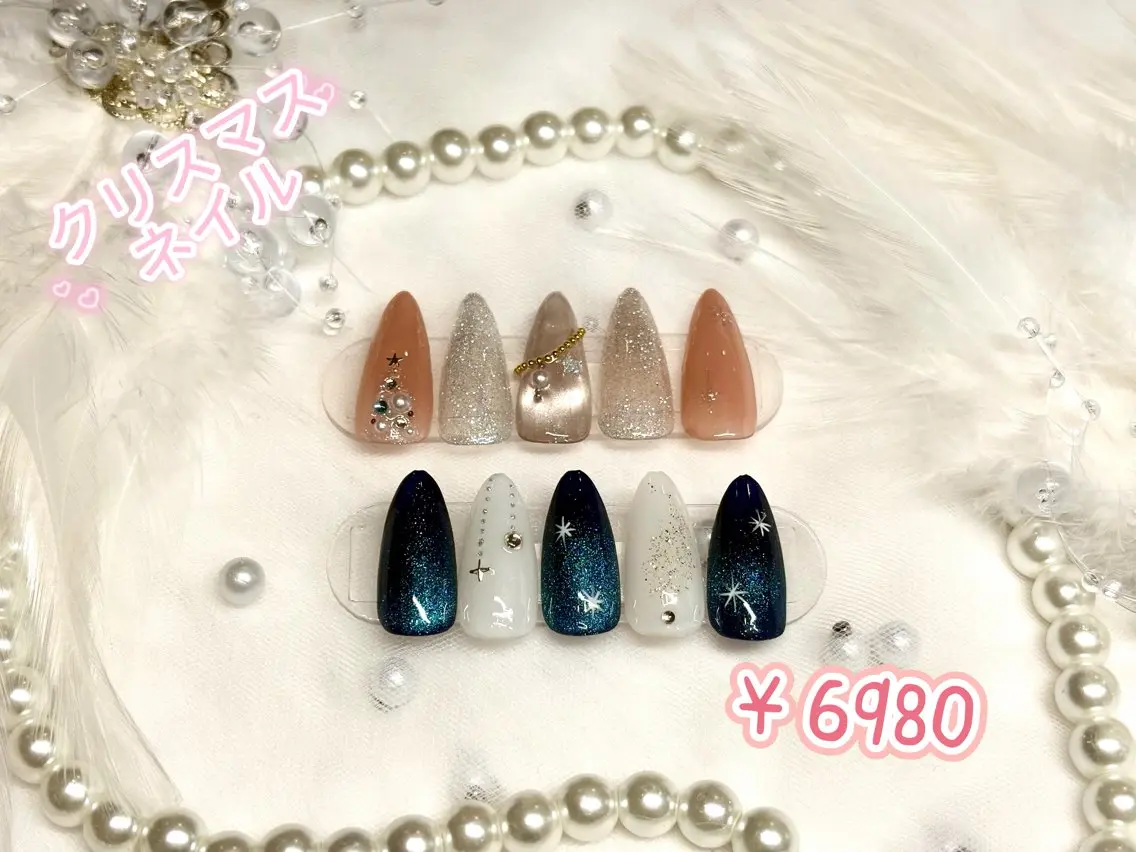 ネイル 冬ネイル クリスマス ハンドネイル dandelion nail北千住のネイルデザイン