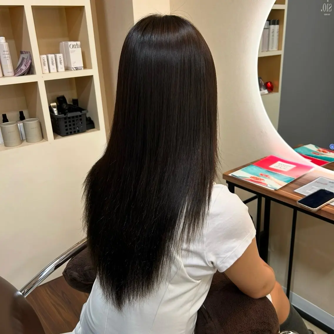 ロング カラー ベージュカラー オリーブベージュ ヘアカラー トリートメント 透明感カラー🍯 髪質改善🫧 野々愛のヘアスタイル
