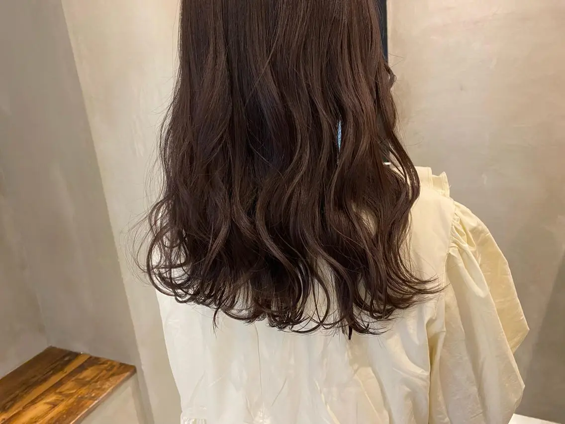 ロング パープルカラー ヘアカラー トリートメント 新宿/顔周りカット +レイヤー=しずく♩のヘアスタイル