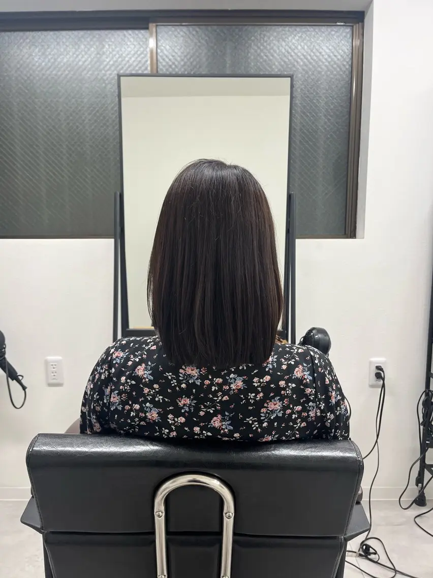 ミディアム 切りっぱなしボブ ボブ 銀座/髪質改善 /艶髪/笠原一唆のヘアスタイル