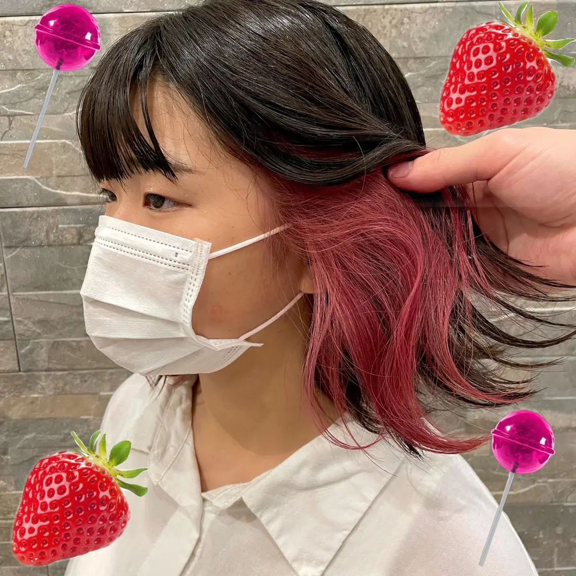 セミロング カラー ピンクカラー 梅田/グランフロント /韓国風ヘア🇰🇷のヘアスタイル