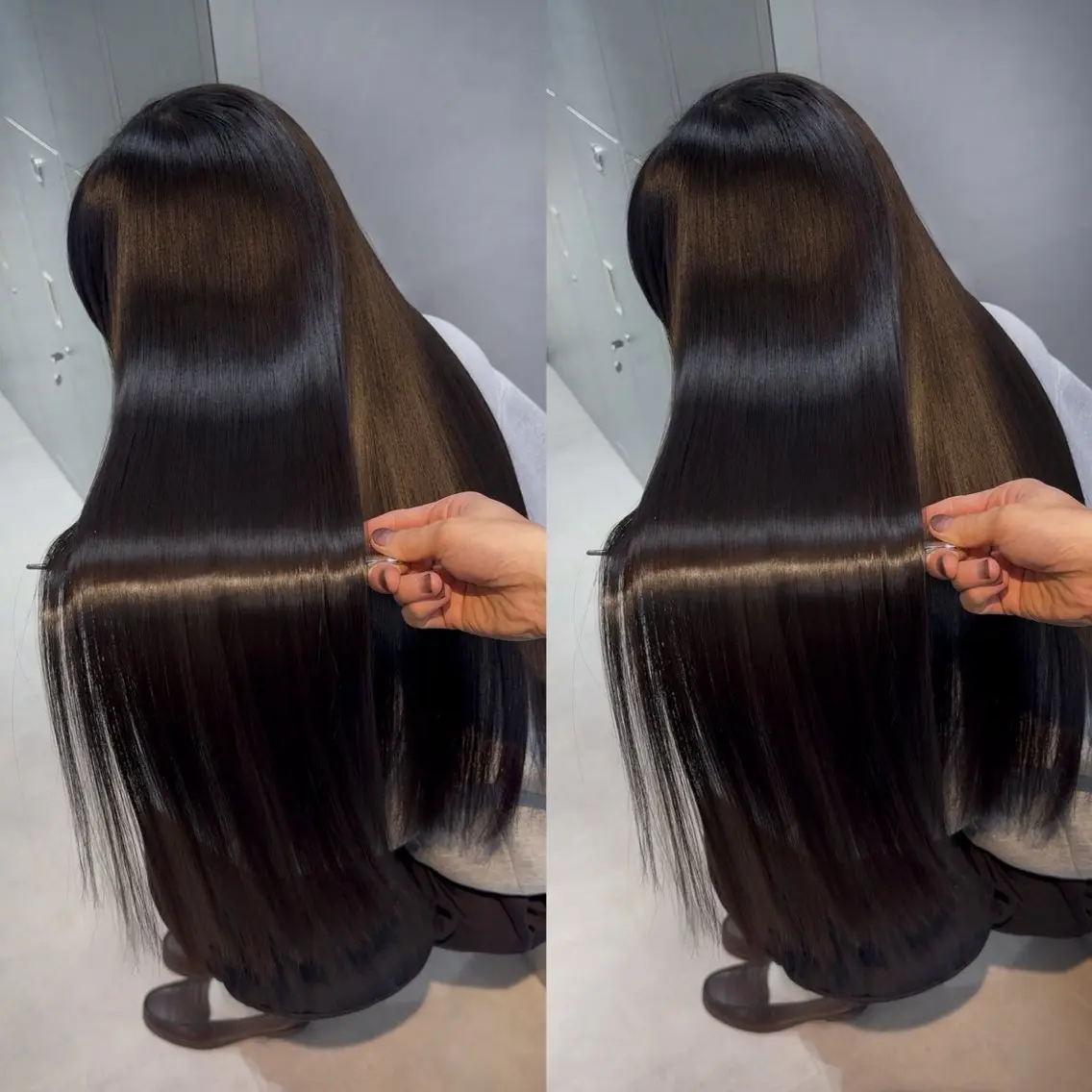 ロング カラー ブリーチ 透明感カラー 髪質改善 韓国風ヘア 似合わせカット カット ヘアカラー 縮毛矯正 新宿/髪質改善支持率 Ｎｏ．1💍yasuのヘアスタイル