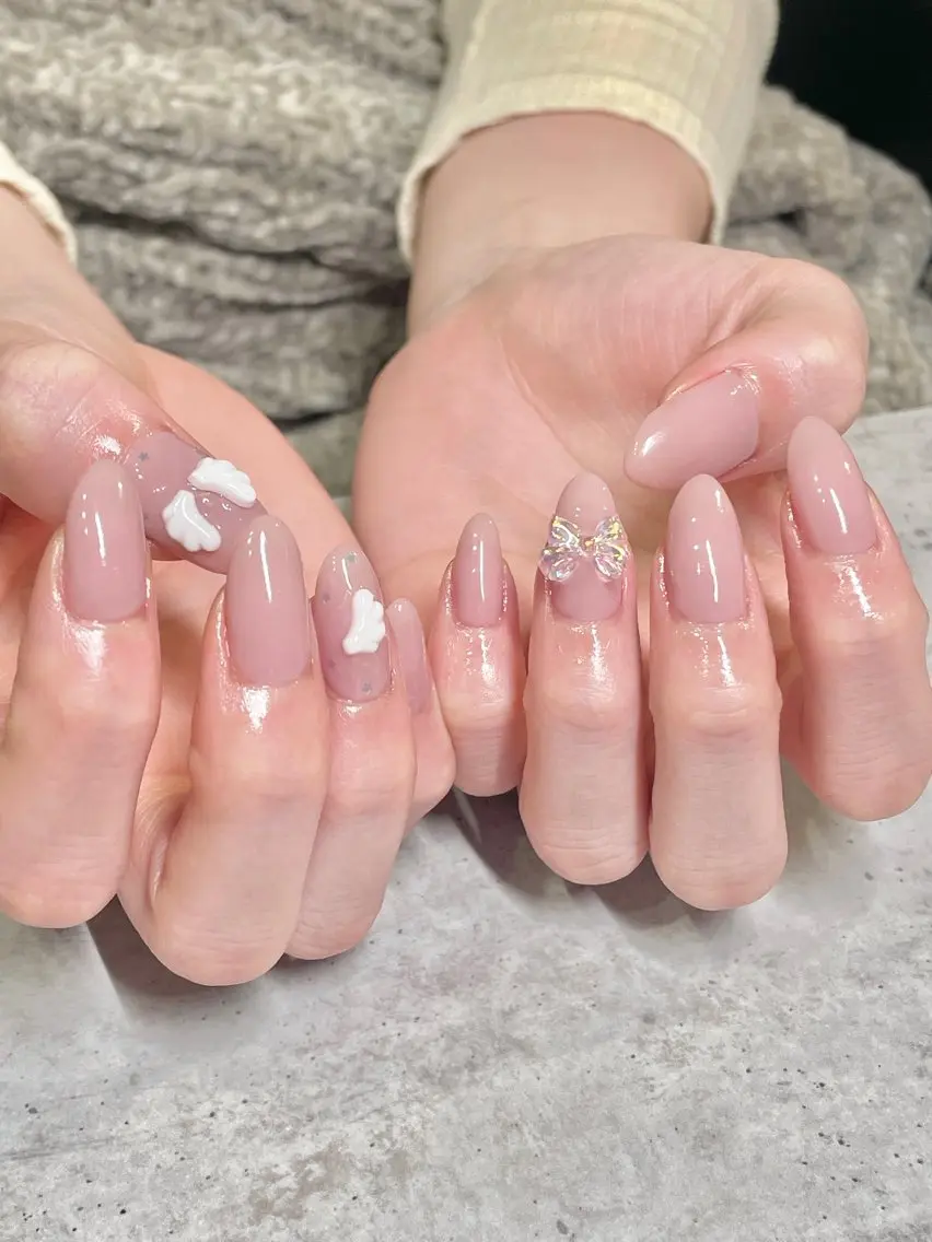 ネイル ジェルネイル リボン FOLIA.U kanakoのネイルデザイン