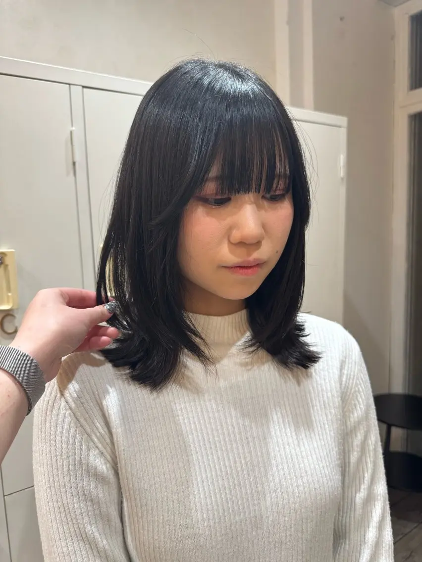 ミディアム くびれヘア ROMEO京橋 タナカユアンのヘアスタイル