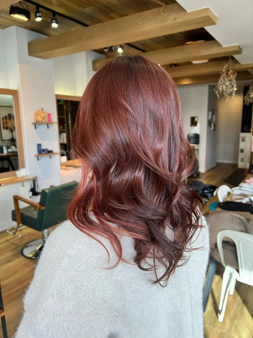 ロング カラー ベージュカラー ピンクカラー ピンクベージュ ヘアカラー ツキダテ ユイのヘアスタイル