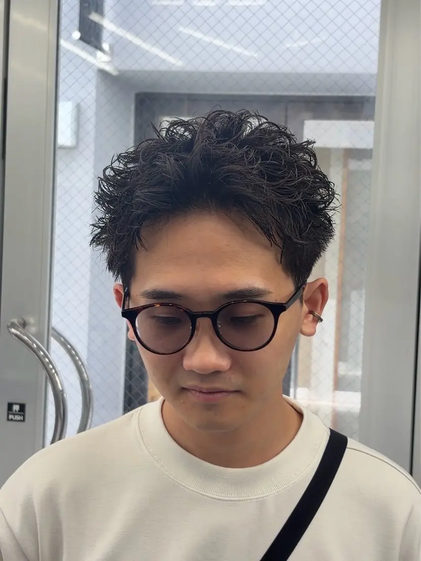 パーマ メンズ カット パーマ 🌀メンズパーマ/シ ョート/きらり🌀のヘアスタイル