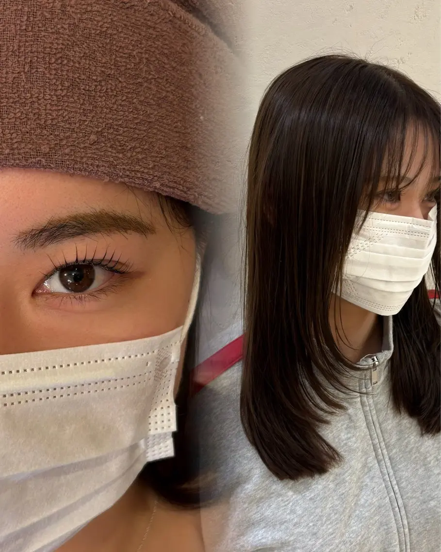 【トータルビューティ】透明感カラー+まつげパーマで目元も髪の毛も綺麗に✨¥15,400→13,640の写真