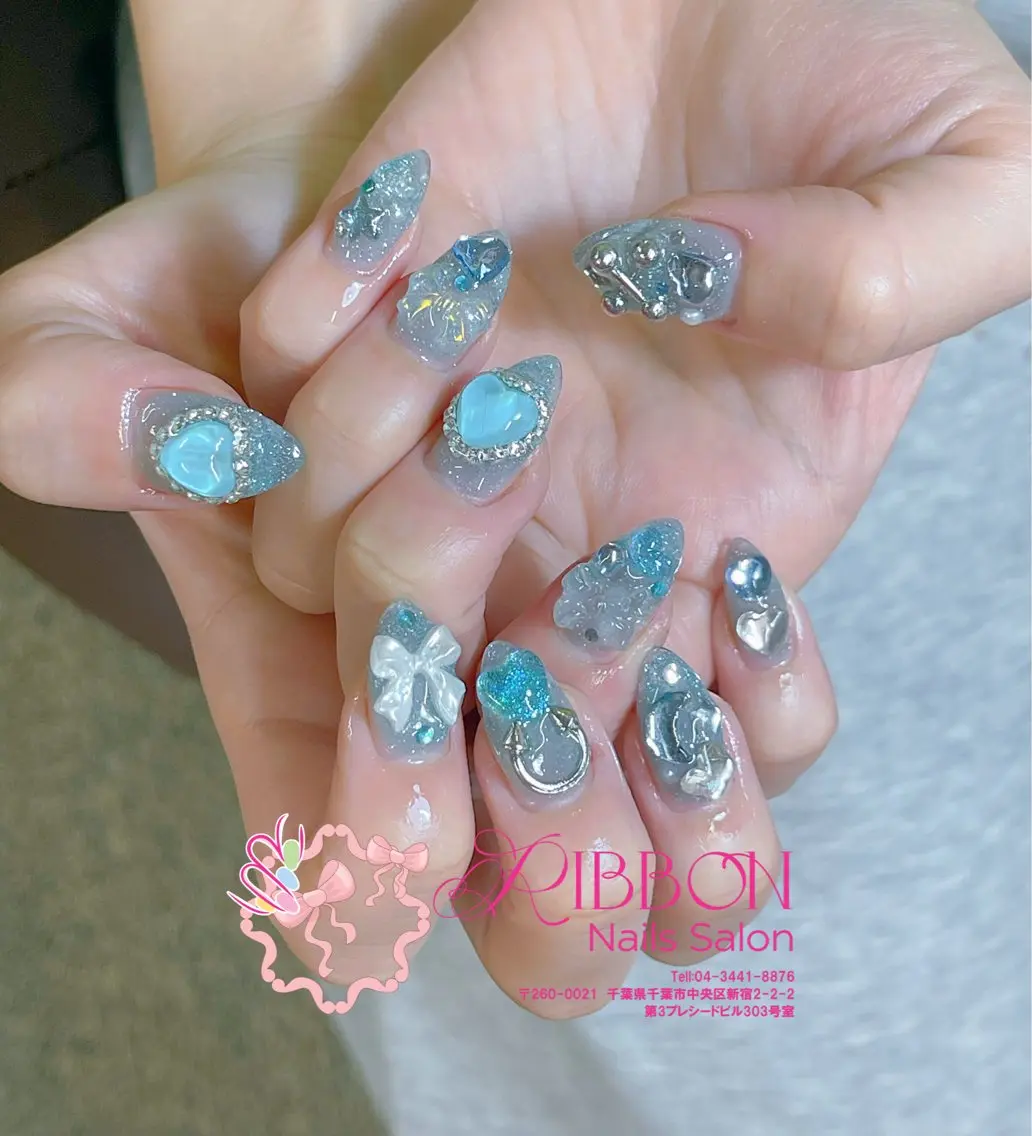 ネイル フットネイル フレンチネイル ジェルネイル マグネットネイル 持ち込み ハンドネイル Ribbonnail salonのネイルデザイン