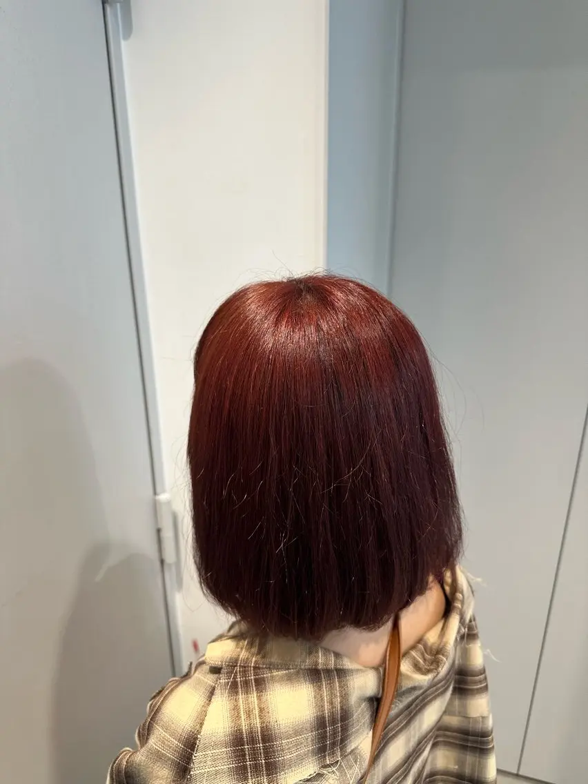 カラー レッドカラー カット🔥パーマ特化 fifthりょう🔥のヘアスタイル