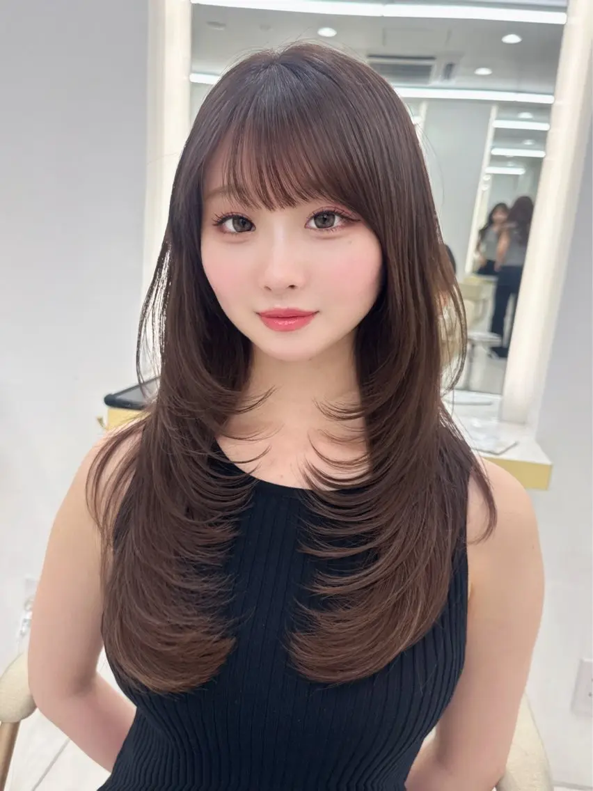 ロング 🍑韓国風レイヤー 🍑莉子のヘアスタイル