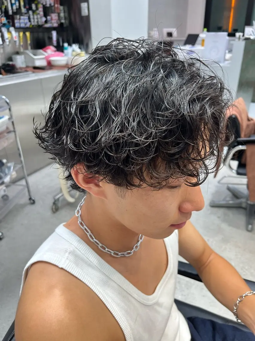 ショート パーマ メンズ 波巻きパーマ カット パーマ メンズスタイル特化 /fifthりっくんのヘアスタイル