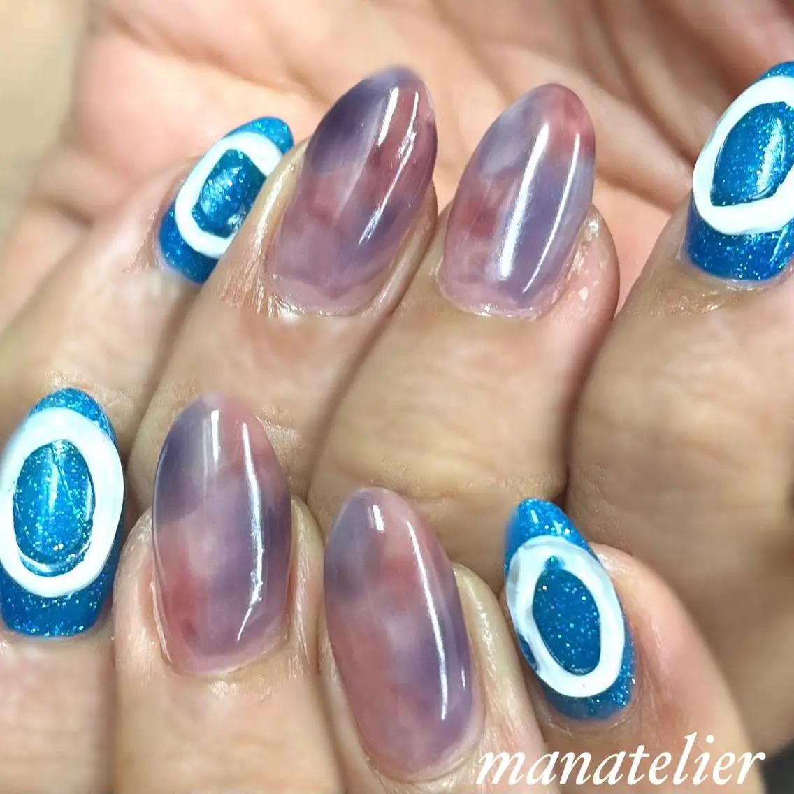 ネイル ニュアンスネイル ぷっくりネイル ハンドネイル manatelier マナトリエのネイルデザイン