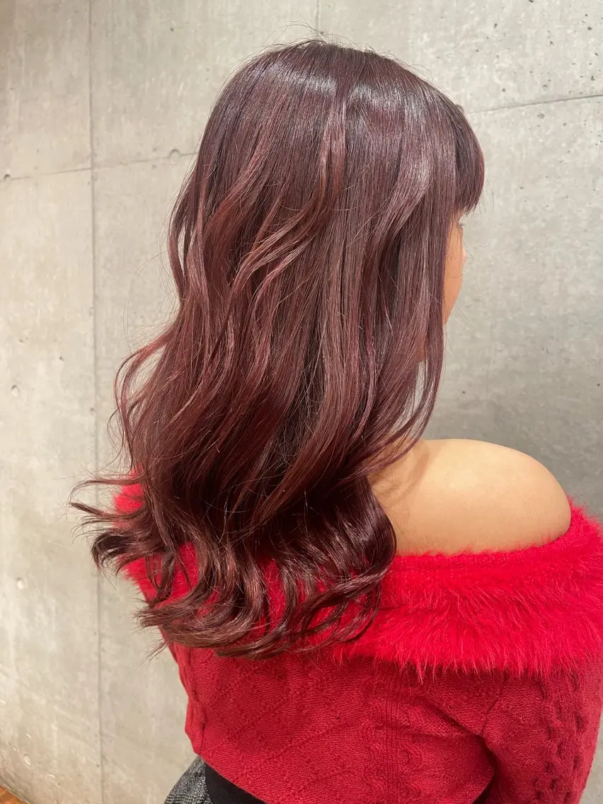 ロング カラー レッドカラー ヘアカラー 武藤 彩 ⌇カットモデル募集✂のヘアスタイル