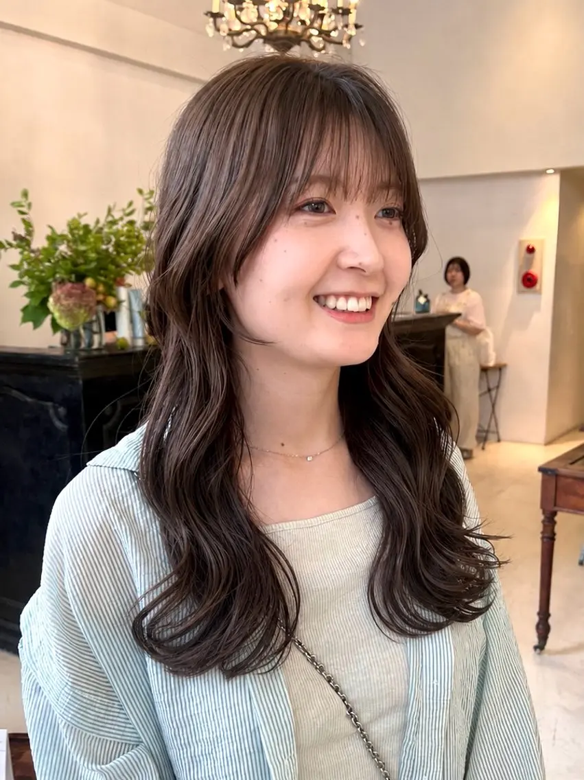 セミロング カラー ベージュカラー カット ヘアカラー 【中村公園】小山 蒼生のヘアスタイル