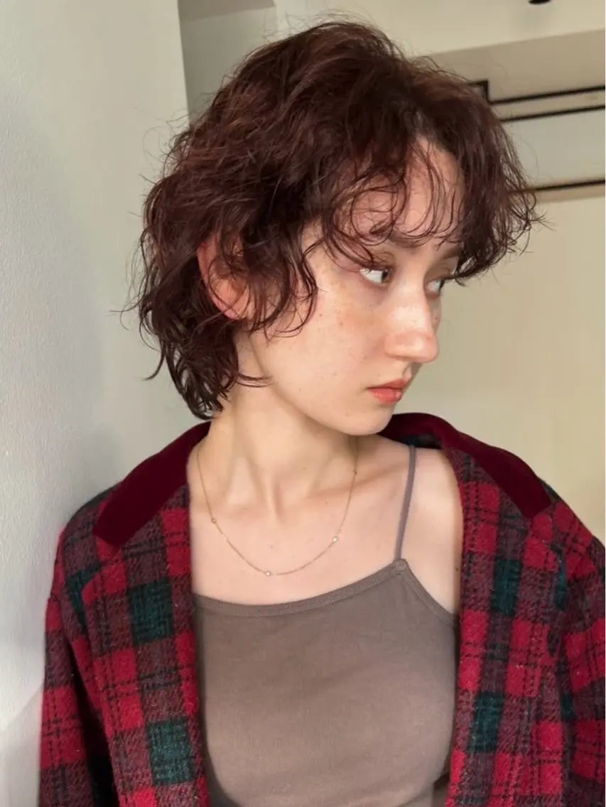 ミディアム カット パーマ 透明感カラー/似合わ せカット/大島実加永のヘアスタイル