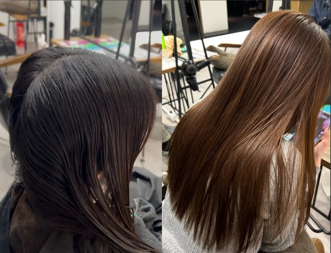 ダメージレスなブリーチなしダブルカラーの写真