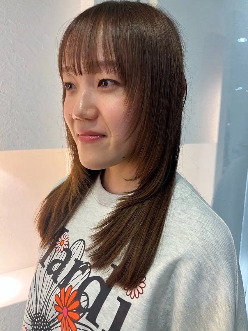 セミロング 顔まわりレイヤー 顔周りカット レイヤーカット Emma ecole /栄/RIOのヘアスタイル