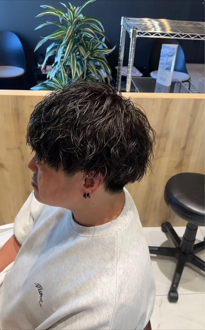 メンズ ビジネス カット パーマ ルクール喜多町店 コムロのヘアスタイル