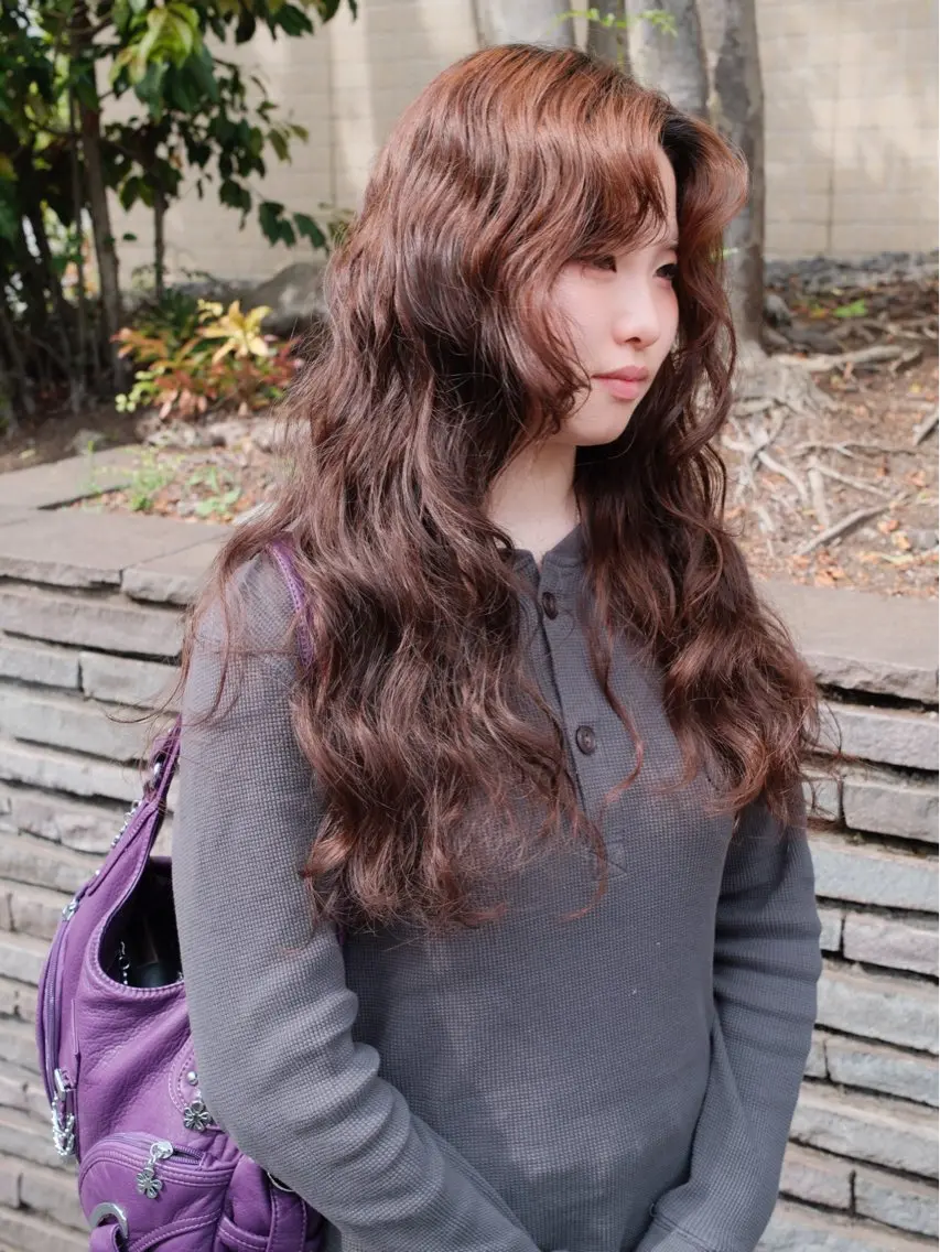 ロング パーマ ボブ レイヤーカット ロング デジタルパーマ カット パーマ 【お洒落パーマ】 Elme　肥塚康汰郎のヘアスタイル