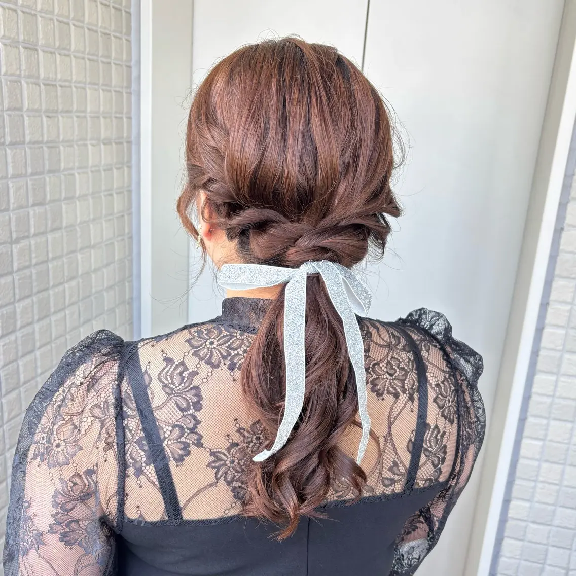 ヘアアレンジ ヘアセット 銀座：似合わせカラー オリーブ🫒アレンジのヘアスタイル