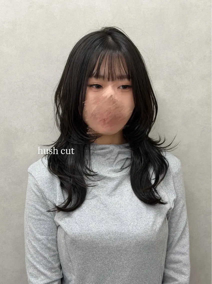 ロング カラー くびれヘア ハッシュカット 小顔カット カット ヘアカラー トリートメント 🇰🇷韓国スタイル レイヤー/ayanaのヘアスタイル