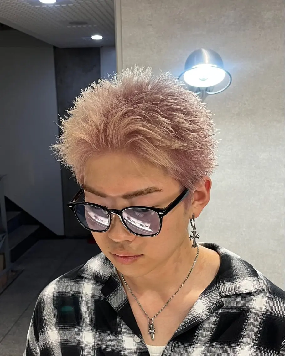 ショート カラー パーマ メンズ カット ヘアカラー 🔥メンズ 特化🔥菊水皐暉🔥のヘアスタイル