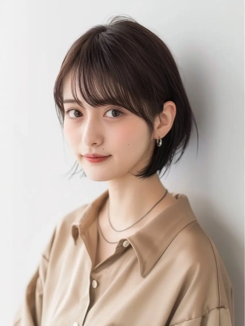 ショート カラー ワンレンボブ ショートボブ ベージュカラー ブリーチ ケアブリーチ カット ヘアカラー トリートメント 🥀髪質改善/ 透明感🥀ユイキのヘアスタイル