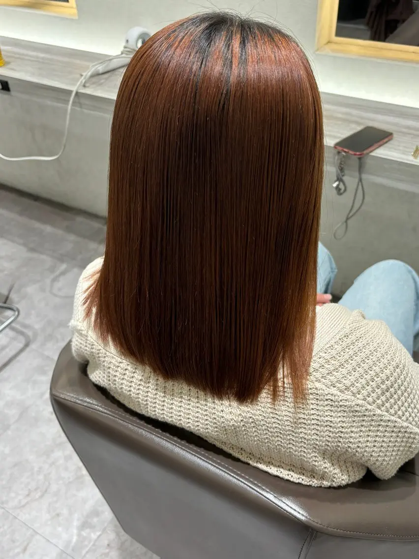 セミロング 縮毛矯正 鈴木 颯のヘアスタイル