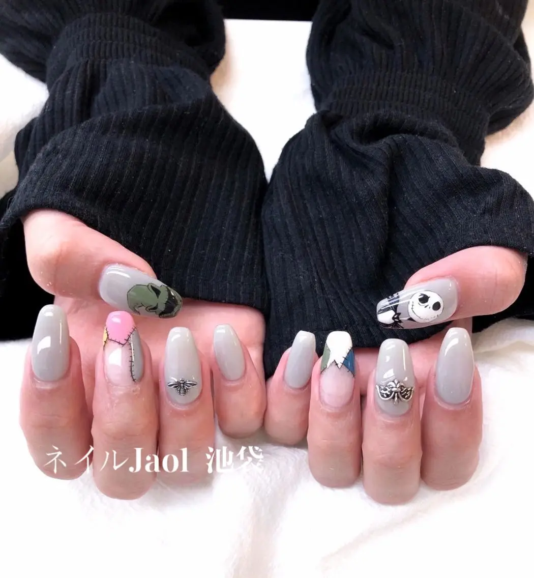 ミディアム ハロウィン ネイルJaol 池袋のネイルデザイン