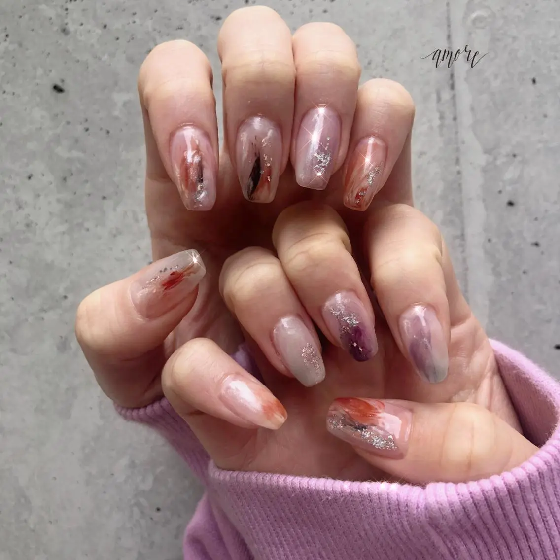 ネイル ジェルネイル ミラーネイル ニュアンスネイル スカルプネイル 春ネイル You kyehwaのネイルデザイン