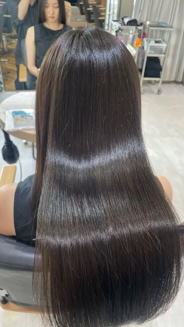 ロング ハッシュカット🖤✨ 顔周り/韓国ヘアのヘアスタイル